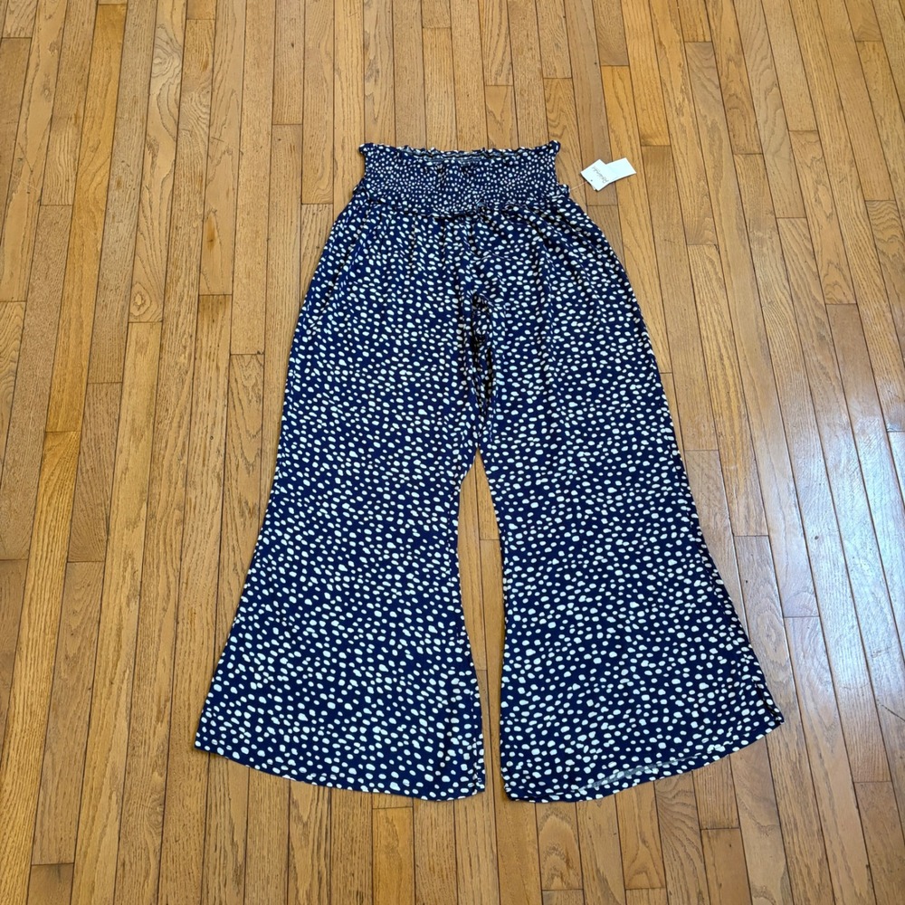 NWT Raisins‎ Curve Wide Leg Pants Polka Dot Smocked Wide Leg Pants 1X Swim Cover